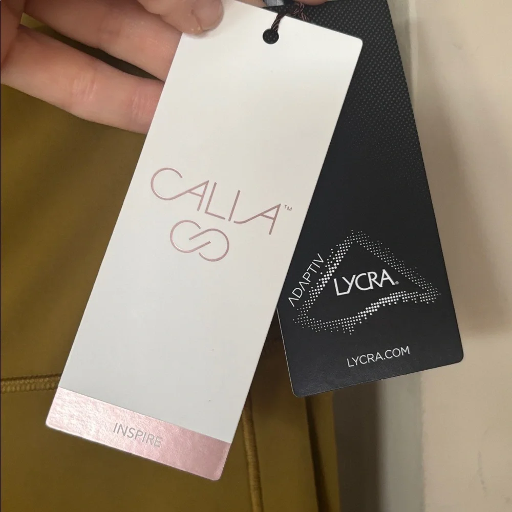 Brand New CALIA Inspire Crochet High-Rise 7/8 Leggings Fitted Tight Olive Bronze - Picture 8 of 16
